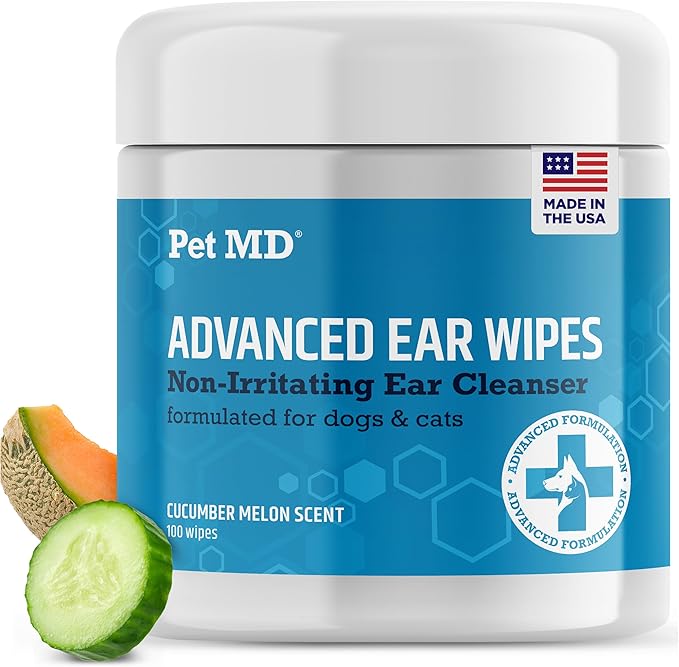 Pet MD Cat and Dog Ear Cleaner Wipes, 100 Count