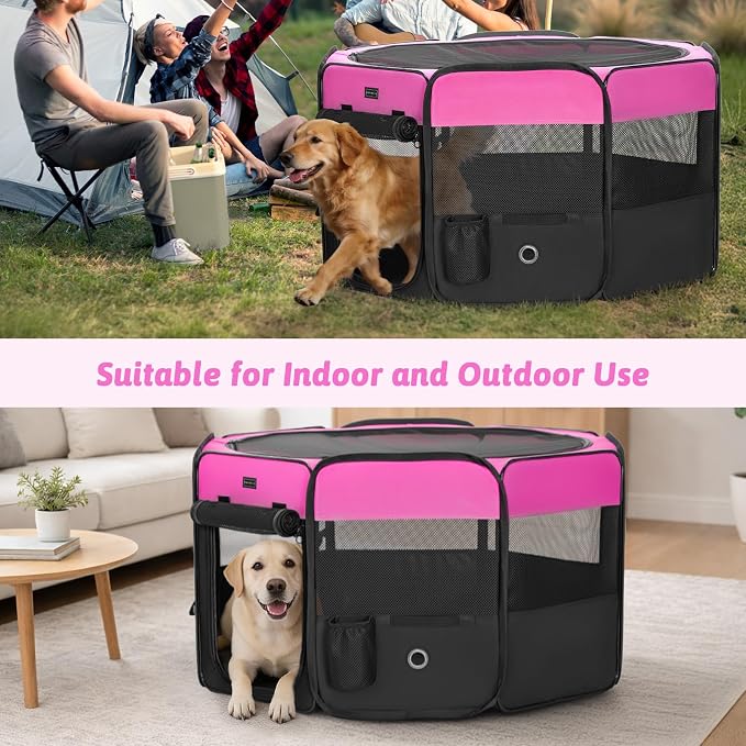 PETSFIT Dog Playpen, 45.5in, Jump-Proof 28.5in H