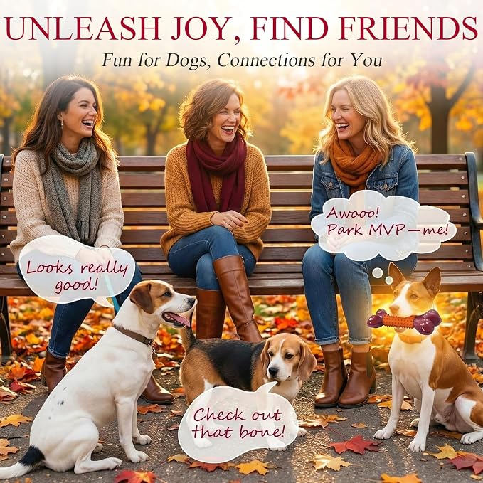 Tough Dog Toys for Aggressive Chewers: Peanut Butter Flavored Long Lasting Dog Bones for Large Dogs, Heavy Duty Nylon & Rubber Dog Chew Toys to Keep Them Busy, Medium & Large Breed, Orange