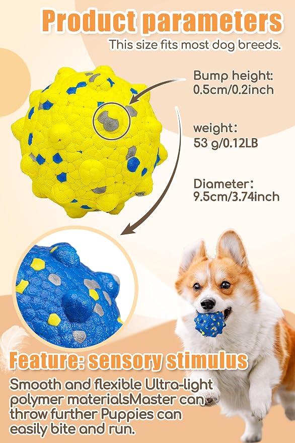 Moonorange Dog Ball, Floating, 3.7in, Grey, Large