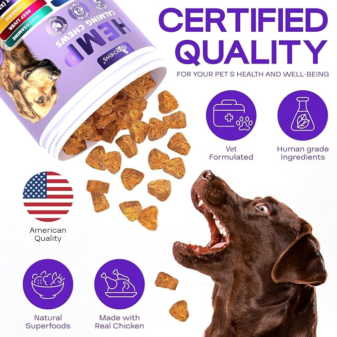 Natural Calming Dog Treats Calming Oil, Valerian, Glucosamine