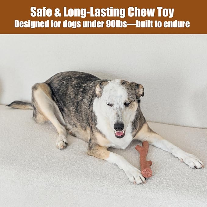 SPOT Bam-Bones Plus Branch -Bamboo Fiber & Nylon, Durable Long Lasting Dog Chew for Aggressive Chewers – Great Toy for Adult Dogs & Teething Puppies Under 90lbs, Non-Splintering, 9.5in, Beef Flavor