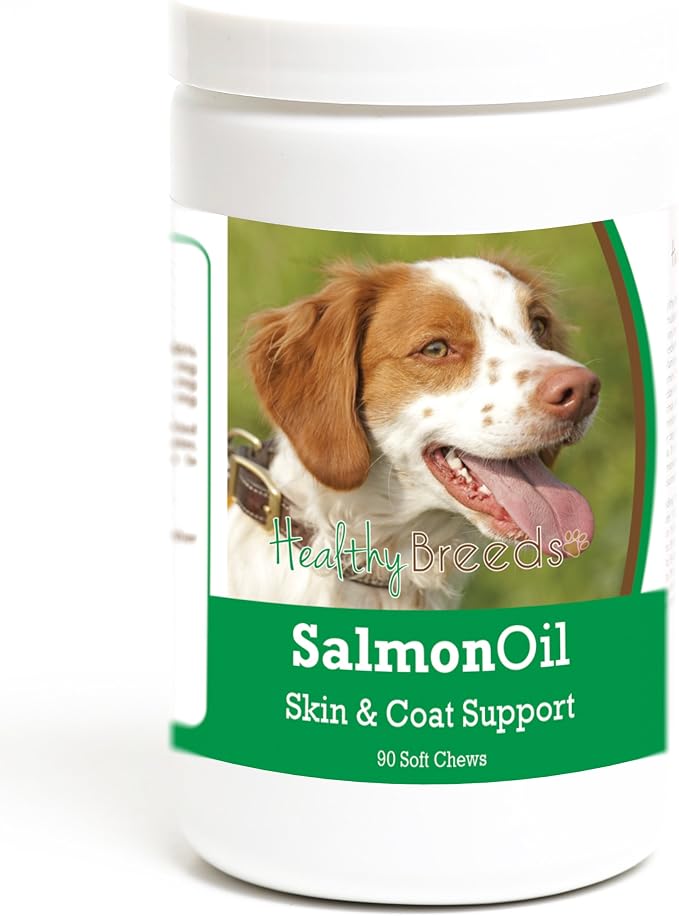 Healthy Breeds Brittany Salmon Oil Soft Chews 90 Count, Brown