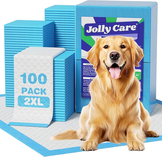 100 Count-30" x 36" XXL Puppy Pads, Extra Large Pee Pads for Dogs, Super Absorbent Disposable Dog Training Pads, Quick Drying, Leak-Proof, Ultra Thick Potty Pads for Dogs, Puppies, Doggie, Cats