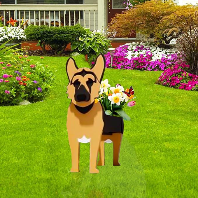 German Shepherd Dog Planter Pots, Animal Shaped Flower Pot