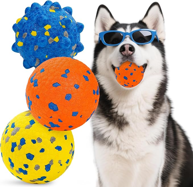 HIPPIH Dog Tennis Balls, ETPU, Floating, 3in, 3-Pack