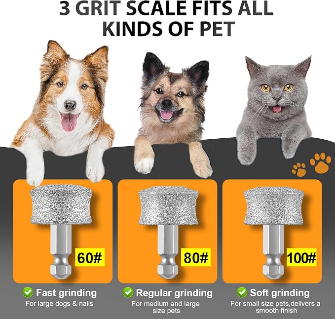 IREDOON Dog Nail Grinder Replacement Head, 3pcs