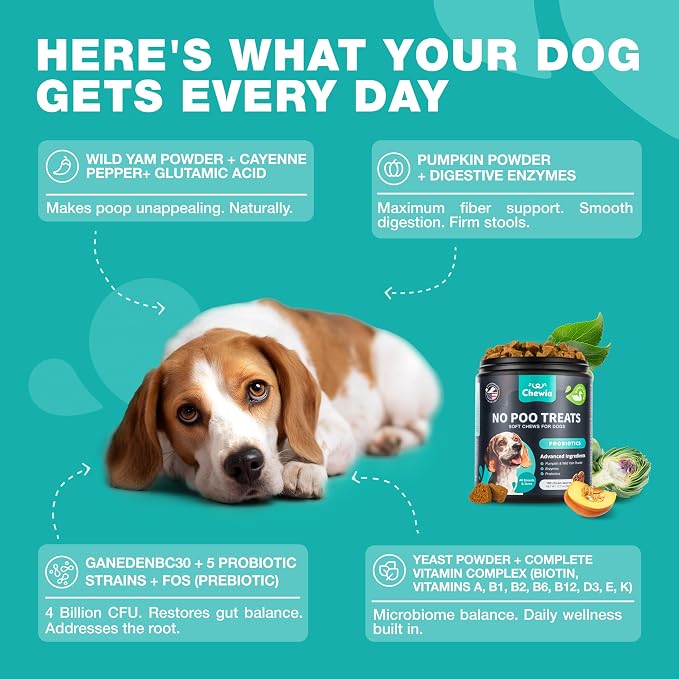 No Poo Chews for Dogs – Poop Eating & Stool Deterrent, Coprophagia Support