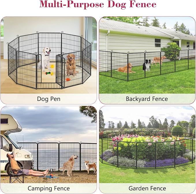 Rustproof Dog Playpen Fence, 40in 10 Panels