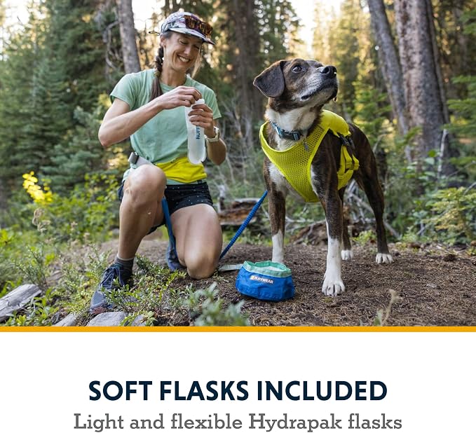Ruffwear, Trail Runner Running Vest, Performance Dog Running Harness with Hydration Flasks, Reflective Trim & Light Loop, Lightweight Bounce-Free Running Dog Pack, Lichen Green, X-Small