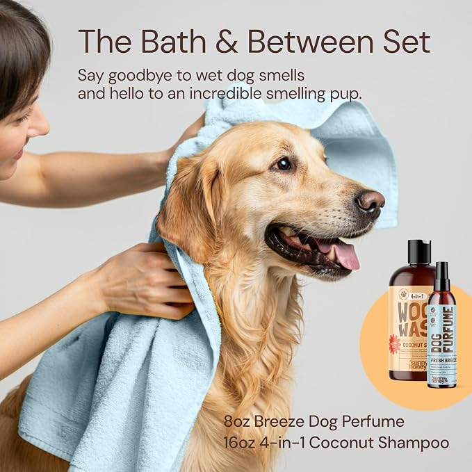 Sunny & Honey Detangling Dog Shampoo and Conditioner with Bonus Dog Perfume