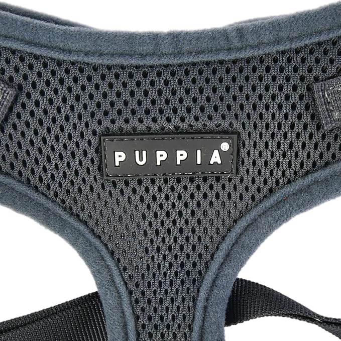 Puppia RiteFit Dog Harness Mesh Over-The-Head All Season No Pull No Choke Walking Training Adjustable Neck & Chest for Small & Medium Dog - Grey - Large