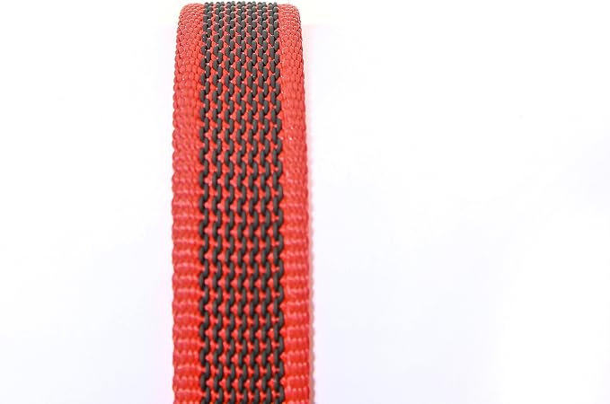 Julius-K9 Color & Gray Super-Grip Leash with Handle, and D-Ring, 0.79 in x 6 ft, Red-Gray