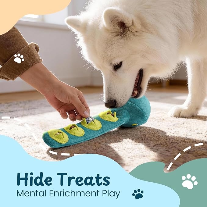 Nocciola Dog Squeak Toys 2pcs, Dog Toys to Keep Them Busy for Aggressive Chewers, Hide and Seek Crinkle Dog Toy for Large Dogs, Long Face Wild Animals Playground Series