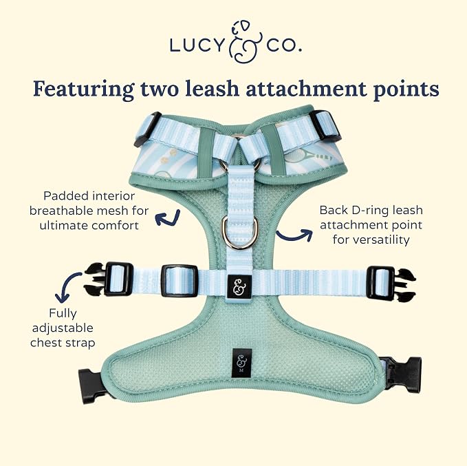 Lucy & Co. The Match Point No-Pull Dog Harness - Size Large - Vest to Stop Pulling & Walk Easy - Comfortable Leash Training Product w/Adjustable Chest & Neck Straps