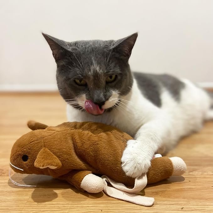 SPOT Super Mouse Sam with Catnip - Lifelike Cat Toy, Fuzzy Mice with Catnip and Crinkle Sound, Extra Large Size for Cuddling, Kicking, Chasing, Playing - 11in Plush Toys, Assorted Colors