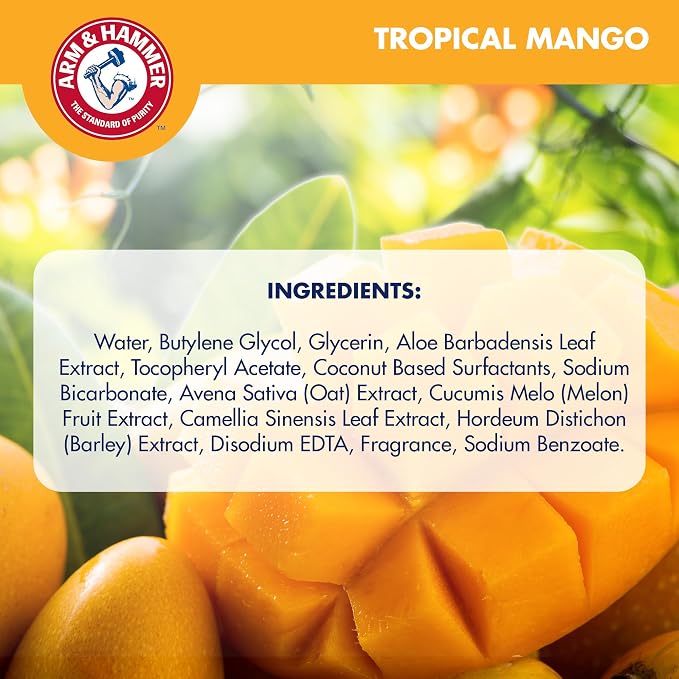 Arm and Hammer for Pets Heavy Duty Multipurpose Dog Bath Wipes, Mango Scent - All Purpose Wipes Remove Odor and Refresh Your Dog’s Skin Between Baths, 100 Count - 2 Pack
