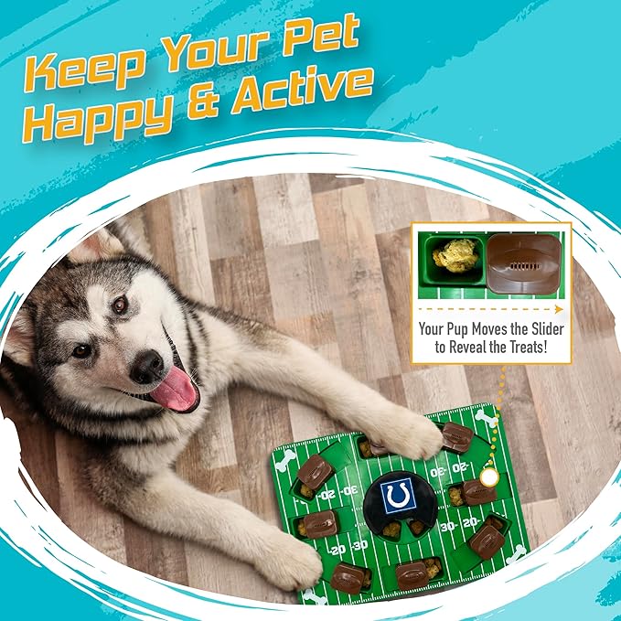 Pets First NFL Indianapolis Colts Puzzle Toy - Interactive Dog Puzzle Treat Toy