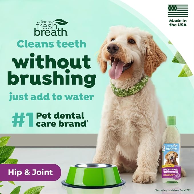 TropiClean Fresh Breath Water Additive for Hip & Joint Support, 16oz