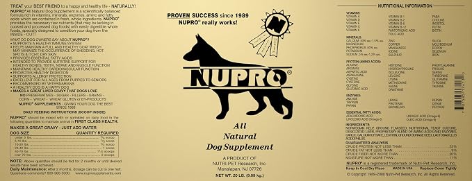 NUPRO® Natural Dog Supplement, 20 Pounds