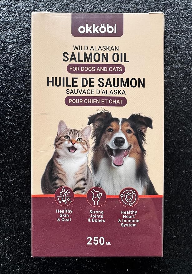 Wild Alaskan Salmon Oil for Dogs & Cats - Pure Fish Oil for Dogs with Omega 3, EPA & DHA Supplements for Skin & Coat, Heart & Immune System, Joint and Brain Support - 8.5 oz