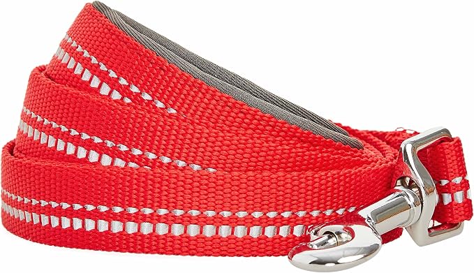 Blueberry Pet 3M Reflective Pastel Color Dog Leash with Soft & Comfortable Handle, 4 ft x 1", Red, Large, Leashes for Dogs