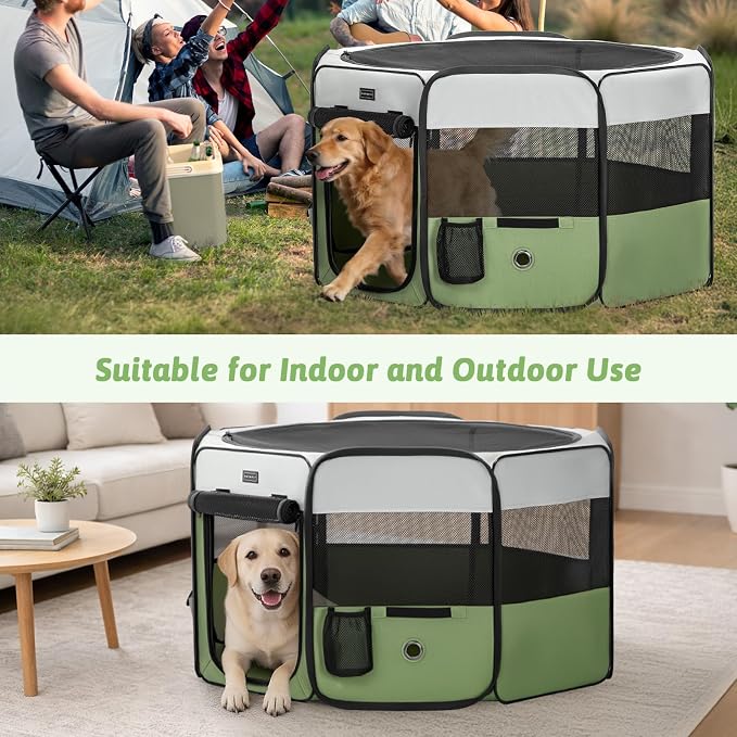 PETSFIT Dog Playpen, 45.5in, Jump-Proof 28.5in H