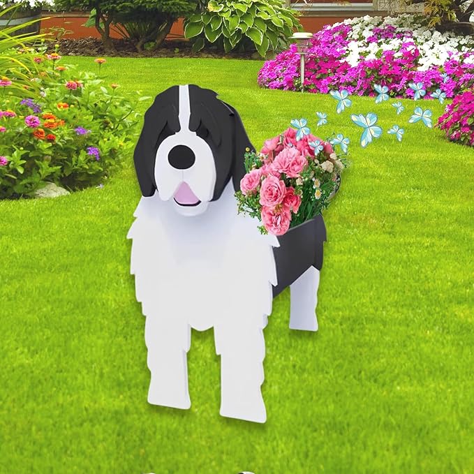 Newfoundland Dog Planter Pots, Animal Shaped Flower Pot