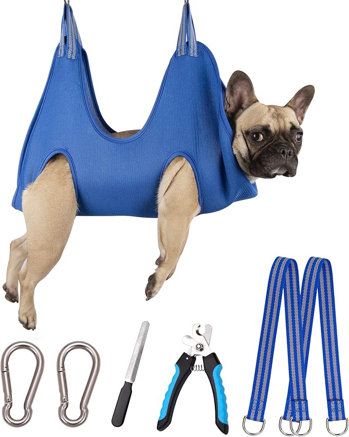 Kkiimatt 10-in-1 Pet Grooming Hammock with Nail Clippers