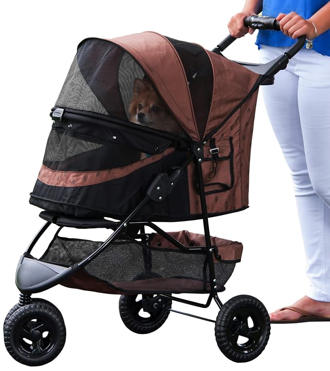 Pet Gear No-Zip Special Edition 3-Wheel Pet Stroller - Espresso