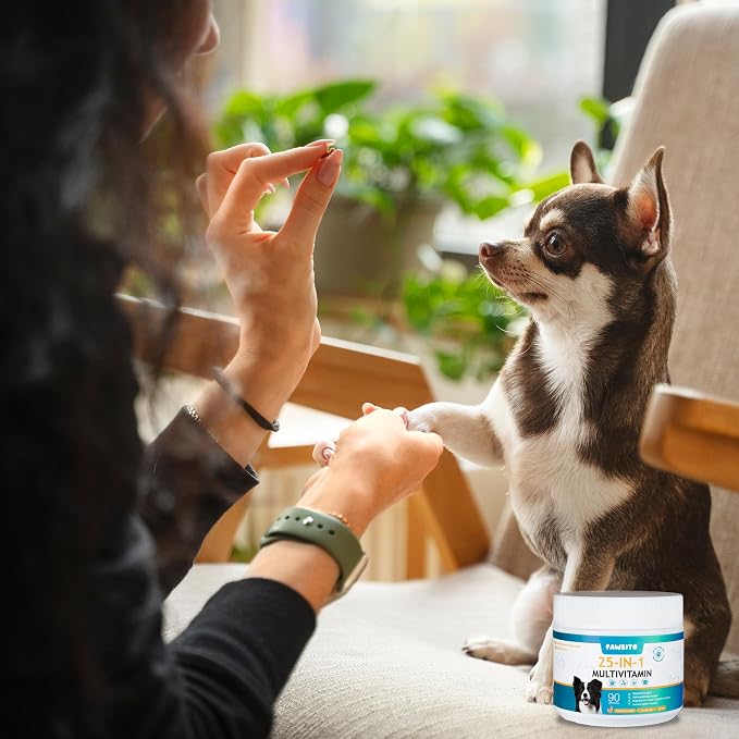 25-in-1 Dog Multivitamin Chews with Probiotic, Salmon Oil & Enzyme