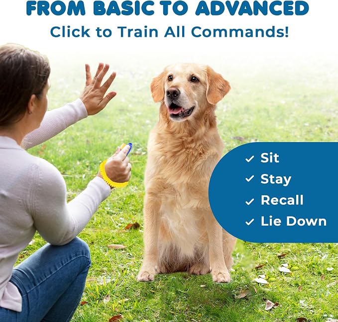 SunGrow Dog Clicker with Wrist Bands, 7 Pack