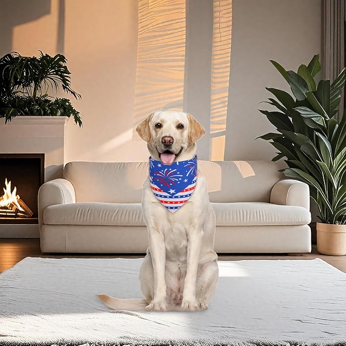4th of July Dog Bandana, Size L (Fits 14-18" Neck),