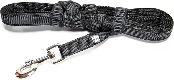 Color & Gray Super-Grip Leash with Handle, 0.55 in x 32.8 ft, Black-Gray