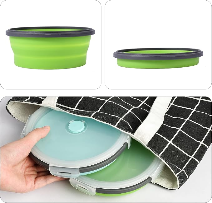 Collapsible Dog Bowls with Lids, 2 Pack, Small, 12oz/350ml