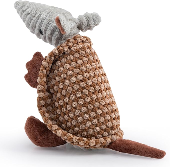 Hollypet Armadillo Squeaky Puppy Dog Toys for Small Medium Dogs, 8" | plush stuffed small dog squeak animal toy with unique grunt squeaker textured fabric for teeth cleaning toys