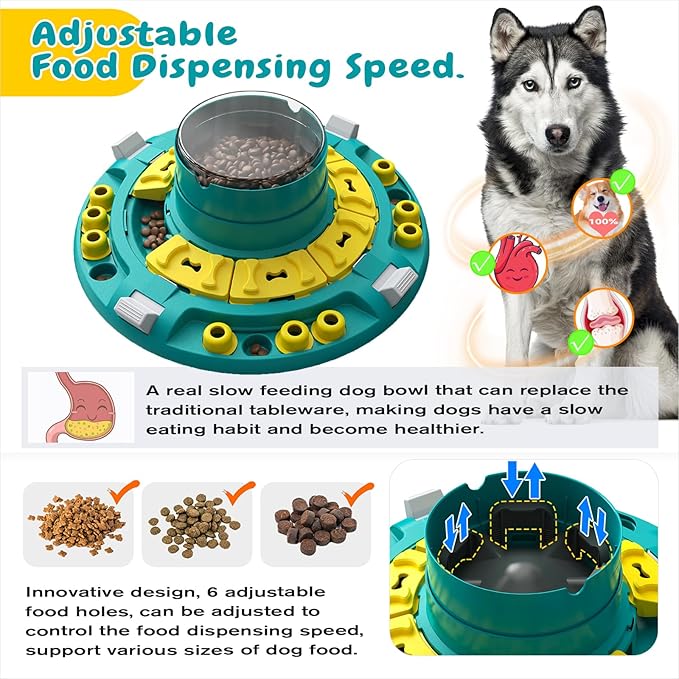 KADTC Dog Puzzle Toy, XL Size, 4 Levels of Step-by-Step Challenge, Push-to-Release Treat Dispenser, Beginner to Advanced, Slow Feeder & Mental Stimulation for Smart Dogs Enrichment Toys