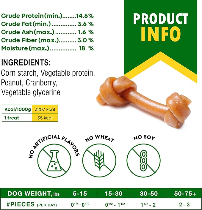 Beloved Pets Dog Treats Peanut Butter Bones with Cranberry & Rawhide Free Chew 10.6 Oz - Pet Natural Mini & Big Snacks Healthy Collagen & Bulk Best Chews for Small & Large Dogs - Made for USA