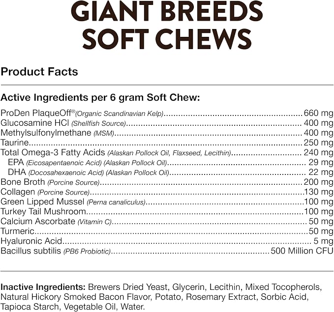 NaturVet Breed Specific Multivitamin for Giant Breed Dogs | 50 Soft Chews