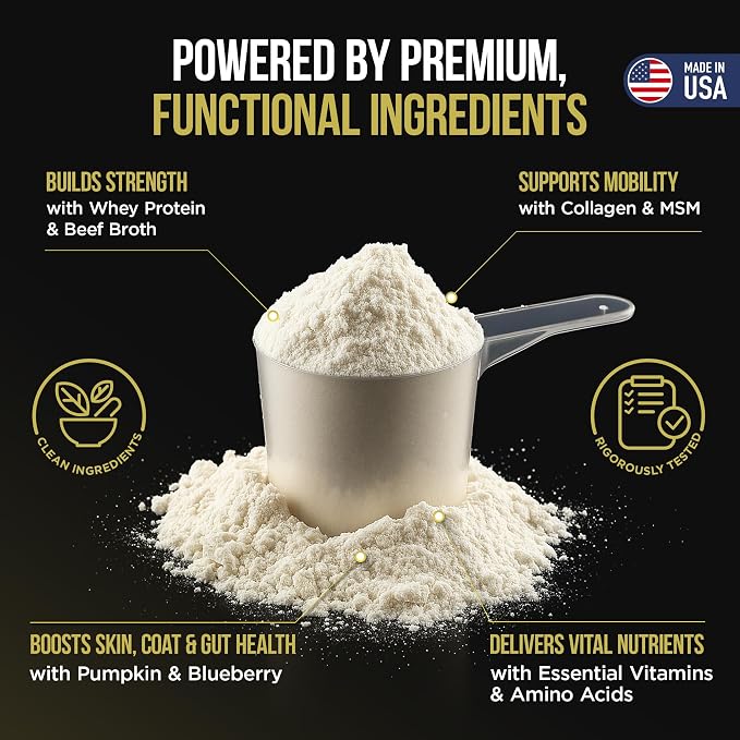 Dog Weight Gainer (604 Servings) - High Calorie Supplement for Dogs - Weight Gain Supplements for Dogs - Dog Protein Powder & Muscle Builder - Made in USA (2-Pack of 5 Pounds).