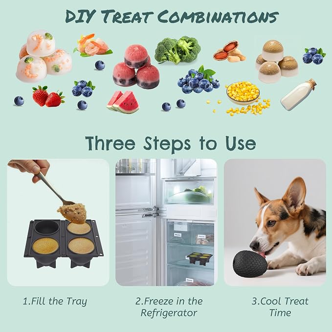2-in-1 Enrichment Chew Toy for Dogs - Frozen Treat Toy & Dispensing Dog Puzzles Toy, Fillable Rubber Interactive Toy, Keeps Dogs Busy, Reduces Anxiety, Safe & Easy to Clean Black