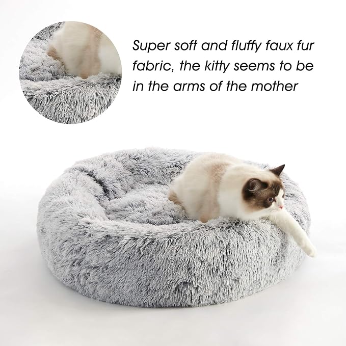 Western Home Calming Soft Round Dog &Cat Bed Small Dog Bed Washable,20"