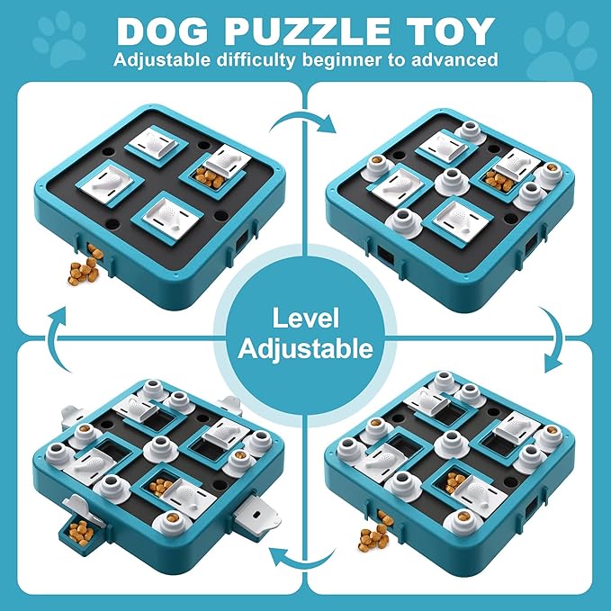 Aluckmao Dog Puzzle Toy Large Size - Adjustable Levels Food & Treat Game | Beginner to Advanced Difficulty for All Breeds, Brain Stimulation, Mental Enrichment, Interactive Feeding, Green