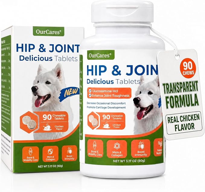 Glucosamine Hip & Joint Supplement for Dogs, Chewable Tabs, 90 Ct