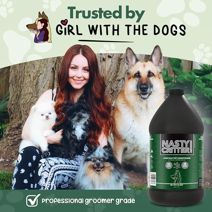 Nasty Critter! by Girl With The Dogs - Made in USA - Everyday Deep Cleaning Dog Conditioner for 8 Weeks and Up, 1 Gal