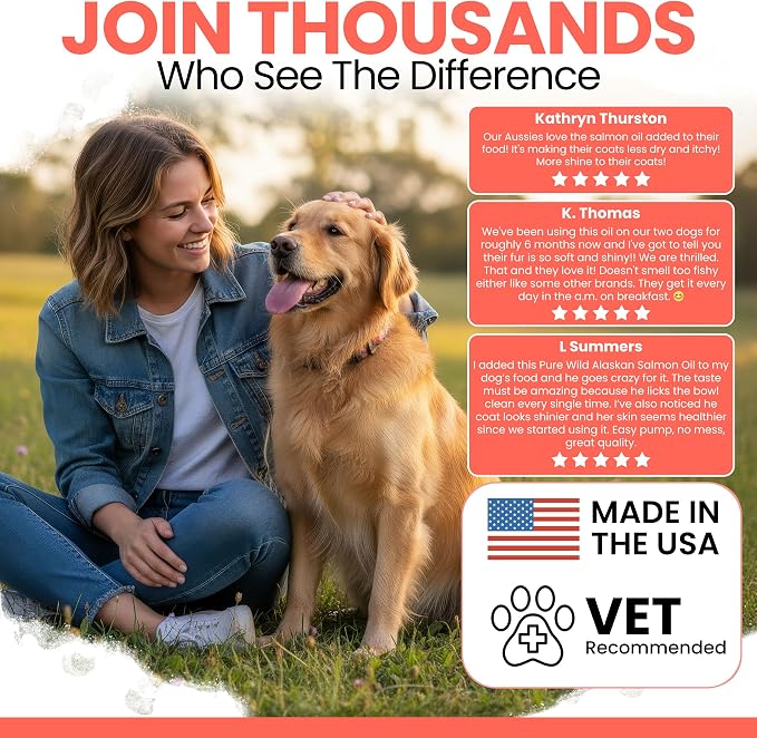 Alaskan Salmon Oil for Dogs and Cats 8oz - Fish Oil Omega 3 EPA & DHA for Skin and Coat, Shedding, Itchy Skin and Allergies, Joint Support - Liquid with Pump, MSC Certified, Made in USA - Chew + Heal