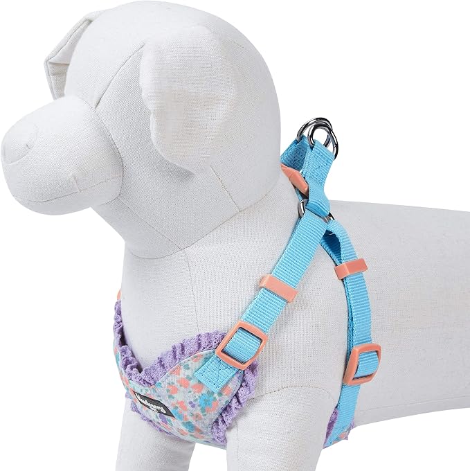 Blueberry Pet Soft & Comfy Made Well Lovely Floral No Pull Mesh Puppy Dog Harness Vest in Lavender, Chest Girth 14"-16", X-Small, Adjustable Harnesses for Dogs & Cats