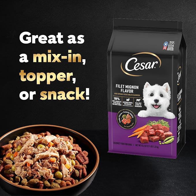 Cesar Simply Crafted Beef, Chicken, Purple Potatoes, Peas & Carrots Wet Complement, 8.82 oz. Pouch (6 Count)