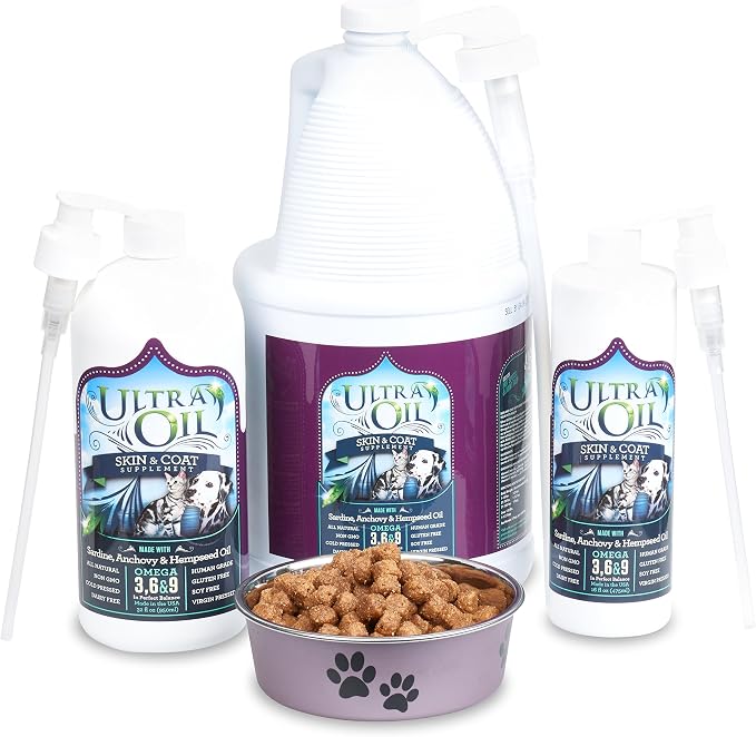 Ultra Oil Skin and Coat Supplement for Dogs & Cats, 128 oz Bottle w/Pump