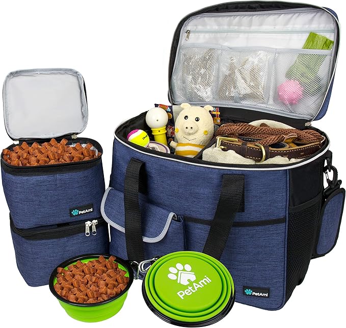 PetAmi Dog and Cat Travel Bag, Navy, Large
